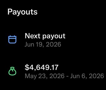 The image features a close-up view of the top portion of a computer screen, where there's a snapshot of a financial information dashboard with two columns, one for dates and the other for amounts. The dates are listed as May 23rd through June 6th, 2026 - which indicates that this is an update on May 23rd to June 6th,2026. One column contains the date "May 23," another column has the date "June 6," and a third column displays "2026-Jun". There's also a fourth row with the amounts listed as "$4,949.79" for May 23, $4649 for June 6, and $6,000 for May 26.