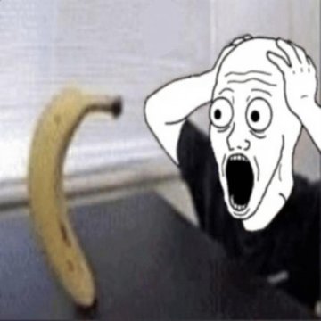 A meme showing a shocked Wojak cartoon character with hands on its head, staring at a banana on a table. The image humorously illustrates the post's reference to cosplaying $WOJAK by depicting the iconic Wojak's exaggerated reaction of disbelief, fitting the "cosplaying Wojak" theme of the daily post.