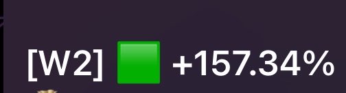The image displays a "[W2]" weekly gain indicator with a green square and "+157.34%" in white text on a dark purple background, representing a dramatic two-week portfolio surge. This visual ties into the post's triumphant tone, as the user celebrates returning to Robinhood with a massive weekly gain ("shege" being Nigerian slang for trouble/hardship, here ironically meaning he escaped the losses happening elsewhere).