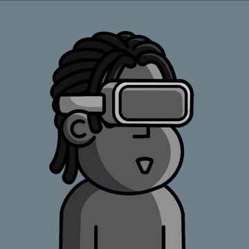 The image features a cartoon character wearing a virtual reality headset, which appears to be a black and white drawing of a person with dreadlocks. The character's face is turned towards the viewer, giving an impression that they are looking at us directly. The caption below the image reads "NFTs can heal CT". This suggests that the NFTs (Non-Fungible Tokens) depicted in the image could potentially be used to create virtual reality experiences or other digital assets, and that these tokens might have some sort of healing or therapeutic effect on users who interact with them.