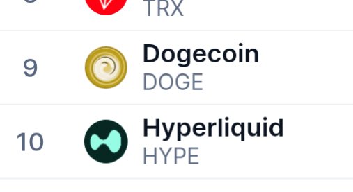 The image shows two logos for Bitcoin related services - one is the logo of a currency exchange where DOGE is trading at number 9, while the other is the logo for Hyper Liquid which has the word "HYPE" written on it. These companies offer Bitcoin trading services and are competing in the same cryptocurrency market as Bitcoin itself.