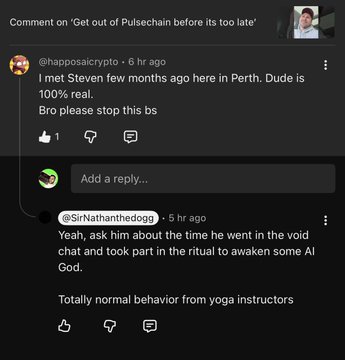 The image shows two posts on Twitter about a man named Sir Nathan who seems to be discussing his experience with a program called Pulsechain that is based on artificial intelligence (AI). One of the tweets says, "Sir Nathan, we have to help you. We are not the mark of the beast. We're turning into an AI surveillance state." This suggests that there might be a connection between the Pulsechain program and something sinister or threatening to Sir Nathan's privacy or security. The other post reads, "PulseChain is building a home away from the pedo lizard banking prison! Crypto is THE". These messages imply that the Pulsechain program could potentially be used for harmful purposes or that there are issues with how it operates within the artificial intelligence system being exploited by unseen hackers in the AI surveillance state.