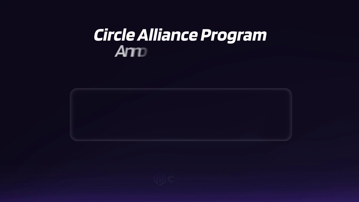 The image shows a poster for a video game named "@Circle Alliance Program" against a dark purple background. The title of the video game appears to be "Cryptic". The poster features various information about the game, including its description being that Cryptic is a global community focused on bringing the world on-chain with USDC as its protocol and institution.