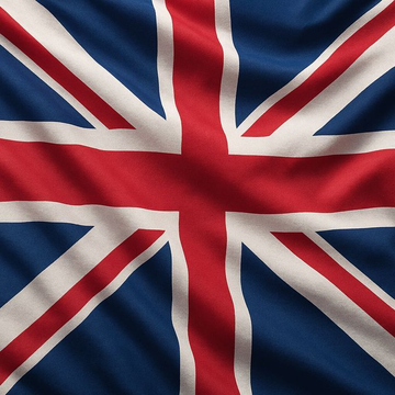 A close-up, stylized image of the United Kingdom's Union Jack flag rendered with realistic fabric folds and waves.