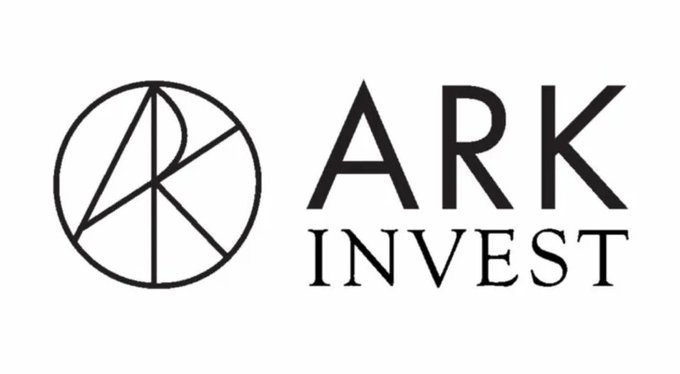 The ARK Invest logo featuring a circular emblem with geometric shapes.
