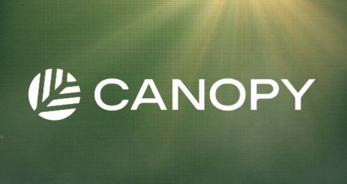 The Canopy logo featuring a white stylized leaf/emblem next to the word 'CANOPY' in white text, displayed on a green textured background.