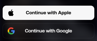 A "Continue with Apple" and "Continue with Google" login button options are displayed. The image illustrates the frustration shared in the post about crypto platforms limiting user authentication to only these mainstream options, often excluding crypto-native users who prefer wallet-based or email-based sign-ins.