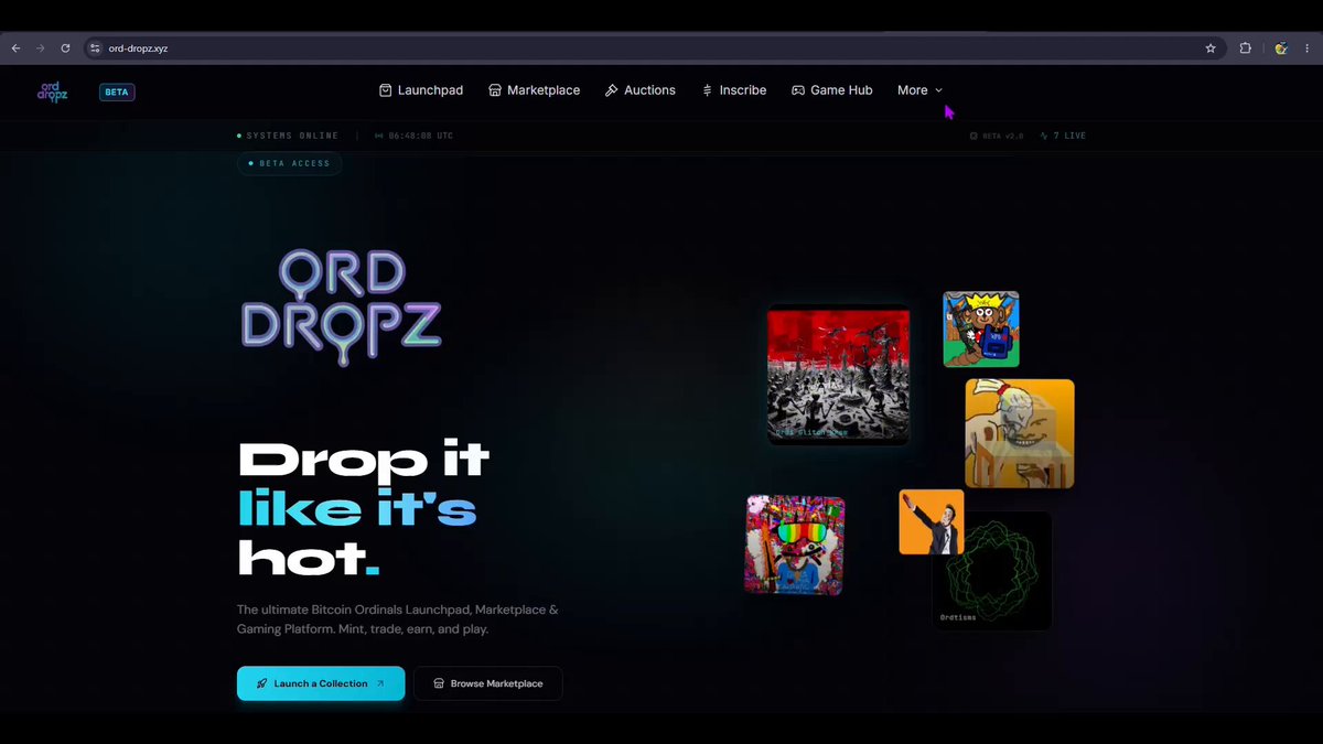 The image shows a computer screen displaying a website called "Ord Dropz". The website features a collection of music, including various songs with different colors and styles. There are also some text elements such as a logo and a banner at the top of the page. The image is accompanied by a caption that reads "Focus on what is in the image and how it relates to the post."