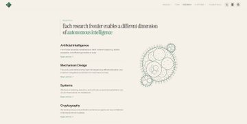 The image shows a website homepage for "Intology" featuring a teal geometric logo and navigation menu, with sections titled "Artificial Intelligence," "Mechanism Design," "Systems," and "Cryptography." The accompanying post about agent capabilities and safety concerns relates to the page's focus on AI intelligence and systems security, as Intology appears to be a tech company addressing AI safety through cryptographic and mechanism design approaches.