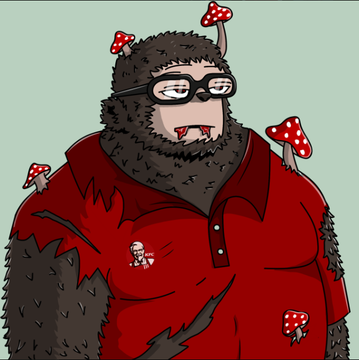 A furry, bespectacled character wearing a red polo shirt has mushrooms sprouting from his head and arms, fittingly illustrating the "FatBros" collaboration announcement re-opening for 24 hours. The mascot's quirky, mushroom-laden appearance visually reinforces the brand's playful "FATBROS" identity while promoting their GTD/WL cross-allocation opportunities for early supporters.