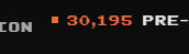 A snippet showing the text 'CON' and '30,195 PRE-' on a dark background.