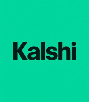 The Kalshi logo appears as black text on a teal background.