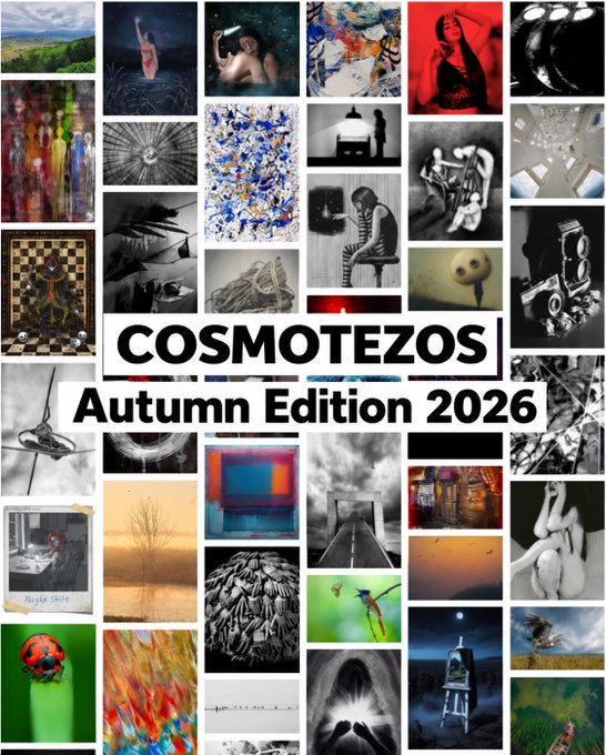 A promotional collage titled 'COSMOTEZOS Autumn Edition 2026' featuring a grid of various artistic photographs.