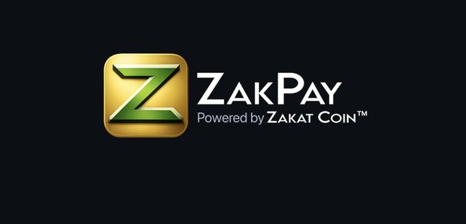 A sleek logo displays a gold app-style icon with a green "Z" beside the wordmark "ZakPay," with the tagline "Powered by Zakat Coin™" underneath, all set against a dark background—visually representing the payment infrastructure of the Zakat Coin ecosystem highlighted in the post.