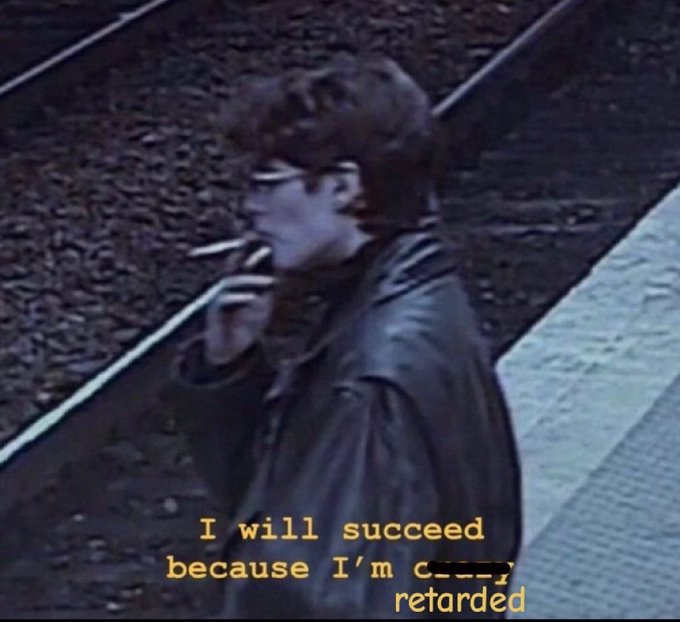 iced coffee on a black tray, with the text "I will succeed because I'm not reared" above it.