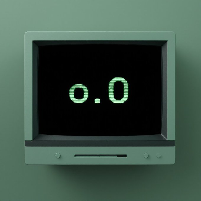A retro green CRT television displays the glowing text "o.o" on a black screen against a matching green background.