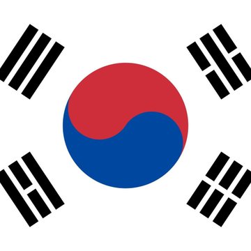 The image shows the South Korean national flag, featuring the red and blue Taegeuk symbol in the center surrounded by four black trigrams. This represents Ripple's expanding presence in South Korea, where the company will showcase its Asia strategy at XRP Seoul amid new partnerships with major Korean financial institutions.