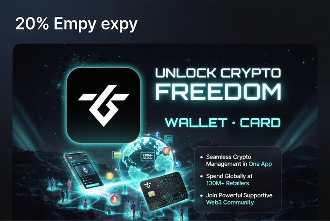 The image features an advertisement for a cryptocurrency wallet called Tria Wallet. The background of the image is dark blue with a mountain range visible behind it. The main focus of the image is a smartphone displaying the Tria Wallet app, which has a white square in the center and a black border around it. Below the app, there are descriptions of the features and benefits of using Tria Wallet for managing cryptocurrency assets and making transactions.