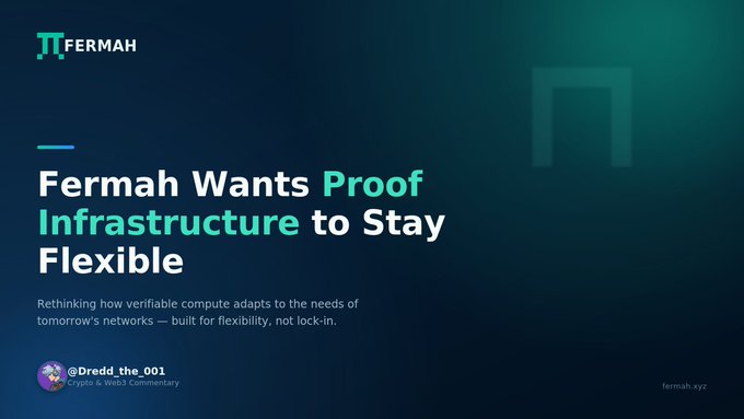 A Fermah promotional graphic states 'Fermah Wants Proof Infrastructure to Stay Flexible,' with the subtitle 'Rethinking how verifiable compute adapts to the needs of tomorrow's networks — built for flexibility, not lock-in.'