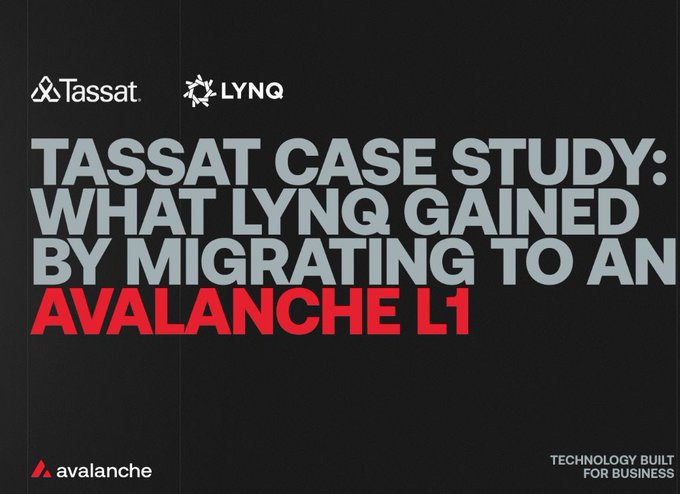 A promotional graphic titled 'Tassat Case Study: What Lynq Gained by Migrating to an Avalanche L1', featuring Tassat, Lynq, and Avalanche logos.