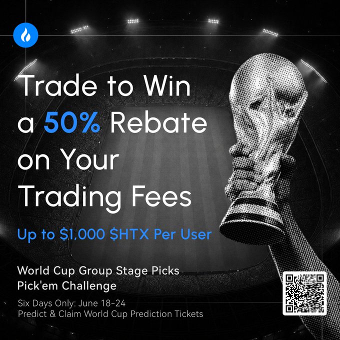 The image features a poster for a World Cup event, with a person holding a trophy above their head. The poster includes text that encourages people to participate in a group-stage challenge where they predict the outcomes of 10 soccer matches and win tickets to attend the FIFA World Cup. The poster also mentions that there is a "FIFA World Cup is in full swing" and provides details about how to enter the challenge, including the cost per ticket and the prize for winning.