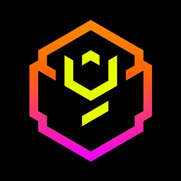 A logo featuring a stylized angular 'Y' shape inside a hexagon, with an orange-to-pink gradient on a black background.