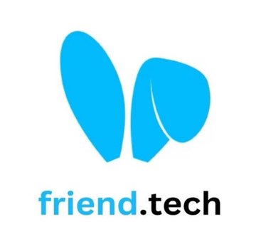 The friend.tech logo, featuring a blue heart-shaped icon above the text 'friend.tech' on a white background.