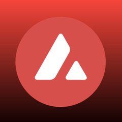 A red square logo featuring a stylized white 'A' shape inside a circle, which is the Avalanche (AVAX) cryptocurrency logo.