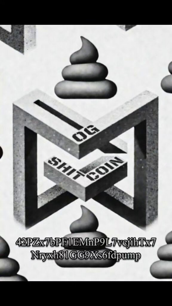 The image is a black and white photo of some sort, possibly an artwork or illustration featuring geometric shapes and the text "OG SOT Coin". The focus of the photo is clearly on the content within the frame, without any other elements distracting from it.