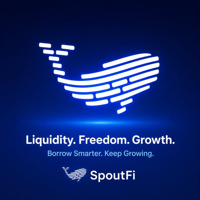 The image features a blue background with a white logo of a whale shape that says "Luxury. Freedom. Growth." The text below the whale logo reads "Luxury. Freedom. Growth. Borrow Smarter, Keep Growing." This suggests that the company is promoting financial freedom and growth through smart investments in various industries like space exploration or technology companies.