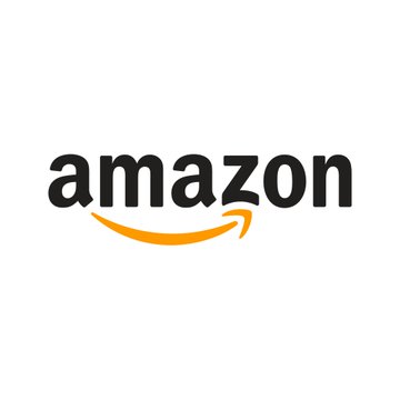 The Amazon logo, featuring the company's name in black lowercase text with the signature orange curved arrow smile beneath it.