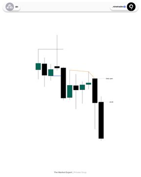 A minimalist candlestick chart titled 'The Blackout Expert' (XWhales Group) showing price action with green and black candles on a white background.