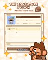 A small image with a monkey character, stars, and text reading 'THE ADVENTURE POCKI' above what appears to be a trading interface screenshot.