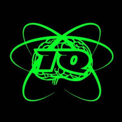 A bright green neon-style logo on a black background featuring the letters 'I' and 'O' inside a circular pattern surrounded by intersecting elliptical rings, resembling an atomic or orbital design.