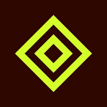 The image features an abstract design of a yellow diamond composed of smaller squares, all set against a dark brown background. The arrangement of these squares creates a sense of depth and complexity within the design. The caption below the image provides information about the content of the image, which is related to Aztec history and exploitation.