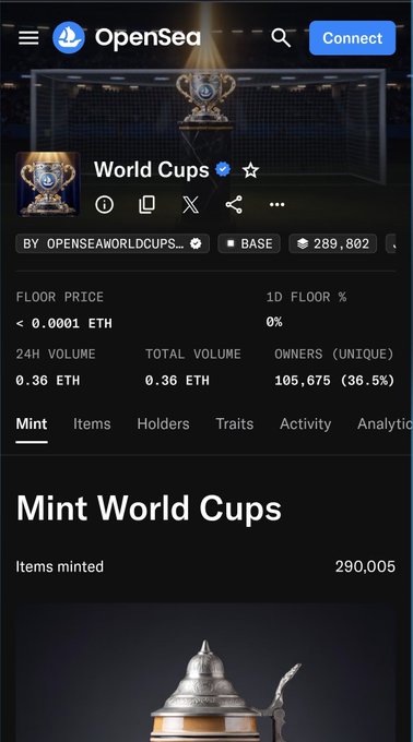 The image features a smartphone screen displaying information about the Mint World Cups collection by OpenSea. The app has a rating of 4.5 stars out of 5, indicating positive user reviews. It offers a free commemorative collection that includes 48 cups from various countries, with an estimated value of 48,000 ether ( Ether). The post is titled "Mint the World Cups" and mentions that it starts at 8:30 pm. The image also contains text about the Mint World Cups collection on OpenSea, which highlights its unique features and benefits for users.