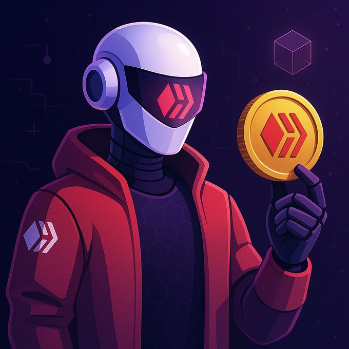 The image features a robot wearing a red jacket, holding up a gold coin with its left hand while standing against a purple background. The caption of the image reads "Hive has dApps, communities, creators, and builders. But often, that utility isn'visible." This suggests that Hive is not only about creating and managing digital assets but also about fostering a sense of community and collaboration among its users. The robot's actions in the image could be seen as an example of how Hive Power can be used to create real-world applications or projects within the Hive ecosystem.