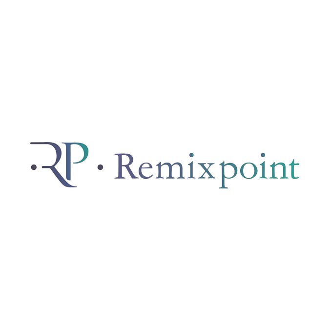 The image displays the Remixpoint logo, featuring stylized "RP" initials in dark navy and teal alongside the company name in matching colors. This relates to the news that Remixpoint, a Japanese DAT company, has sold all its altcoin holdings to concentrate solely on Bitcoin, amassing 1,506 BTC.