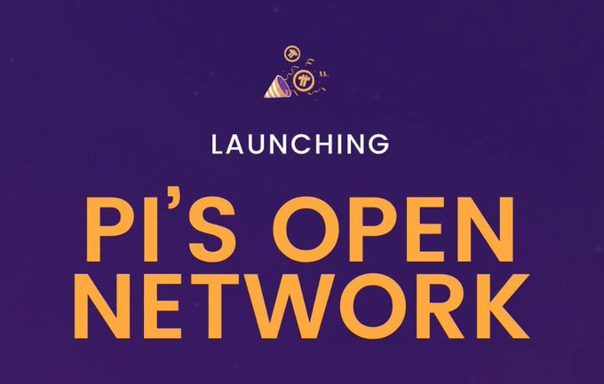 A purple promotional graphic features a small rocket icon above the text "LAUNCHING PI'S OPEN NETWORK" in bold yellow and white lettering, announcing a major milestone in Pi Network's development. The image ties to the post's message by visually highlighting one of the key indicators of Pi's progress—specifically, the technical infrastructure stage, as the Open Network launch represents a significant advancement in the platform's capabilities and readiness.
