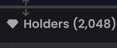 The image shows a screenshot of a message or text with an arrow pointing downwards and labeled "HOLDERS", indicating that the content is related to holders, possibly some sort of virtual currency or digital asset information.