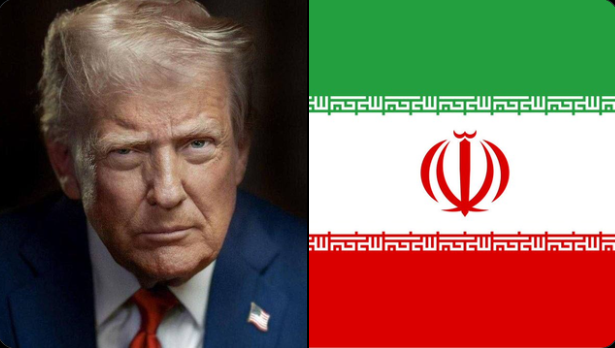 This image juxtaposes Donald Trump with the flag of Iran, reflecting the post's commentary on potential geopolitical shifts and their impact on markets.