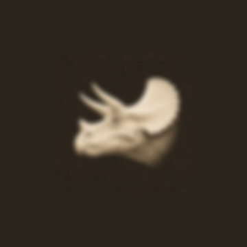 A sepia-toned image of a triceratops dinosaur skull on a black background, visually representing the "tokenized dinosaur" concept promoted by Jurassic Finance on the Solana blockchain.