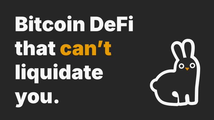 The image features a black background with white text that reads "BITCOIN DEFIAT THAT CAN'T LIEVERATE YOU." The text is written in a playful font style, which adds a fun element to the otherwise serious topic of Bitcoin DeFi.