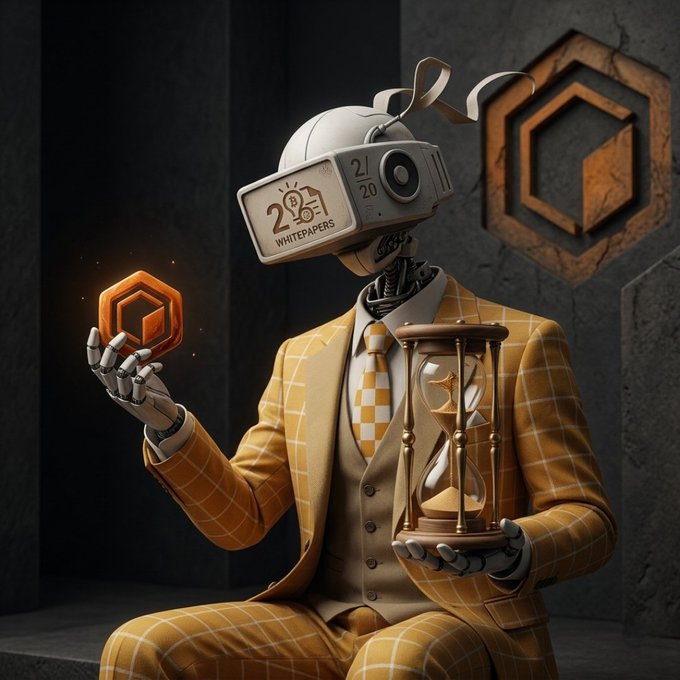 The image features a man dressed in a suit, holding a clock with his right hand while wearing a headset that appears to be a robot or a video game character. The man's attire suggests he might be a businessman or an individual involved in the stock market. The post seems to be discussing the stock market and its complexities, which is relevant to the man's situation as he holds the clock with his right hand while wearing the headset.