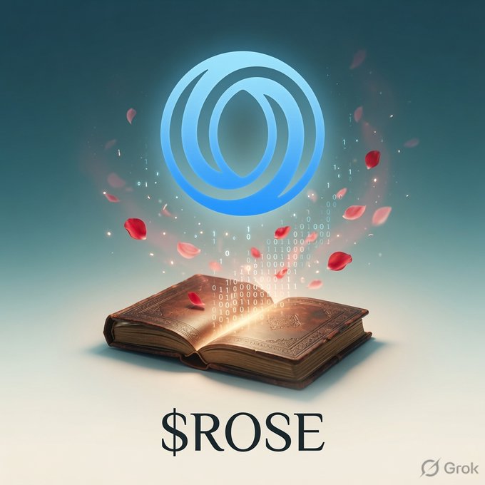 The image features an open book with a blue logo that says "rose" above it, surrounded by floating red petals. The background of the image is a gradient transitioning from light blue at the top to dark blue at the bottom. Below the book, there's text that reads "A locked diary isn't special because of the lock it's special because everything inside it belongs to someone who matters." This message emphasizes the importance of data ownership and privacy in today's digital age.