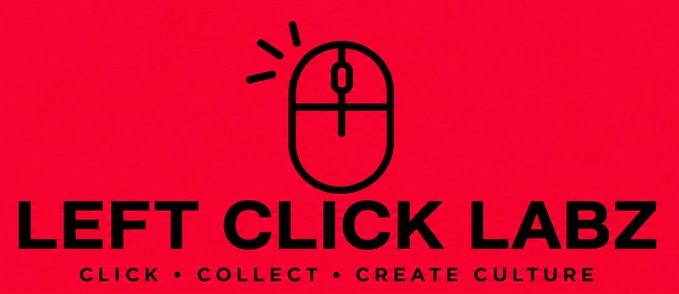 A red logo featuring a stylized computer mouse icon with the text 'LEFT CLICK LABZ' and tagline 'CLICK • COLLECT • CREATE CULTURE' below it.