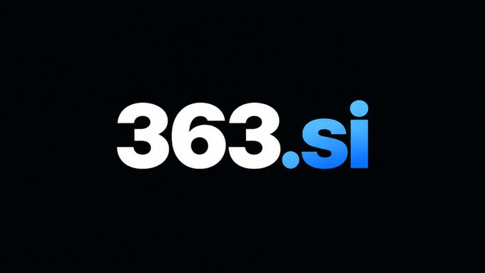 A logo on a black background displaying "363.si" in white and blue text.