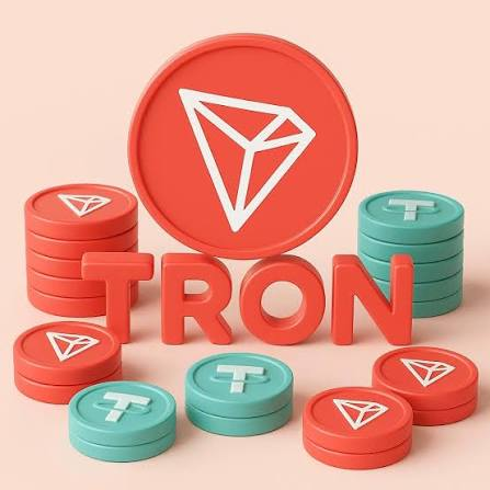 A 3D illustration of red and teal coins featuring the TRON logo and "TRON" text, with a large central coin displaying the TRON symbol, visually representing the TRON network's role in the USDT infrastructure landscape discussed in the article.