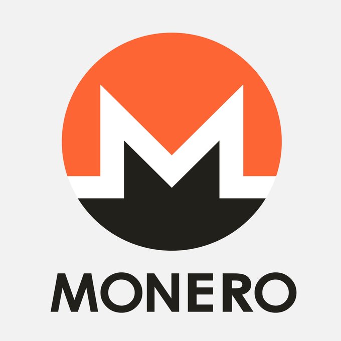 The official logo for Monero cryptocurrency, featuring an orange and black circular design with a stylized 'M' above the word "MONERO".