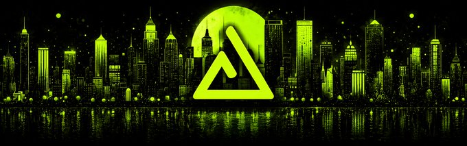 The image features a city skyline with tall buildings at night, illuminated by green neon lights. The caption of the image reads "The biggest opportunities in crypto often belong to the people who show up early. If you'r looking to earn some free USDC while exploring a growing ecosystem, now is a great time to check out @tangentcash".